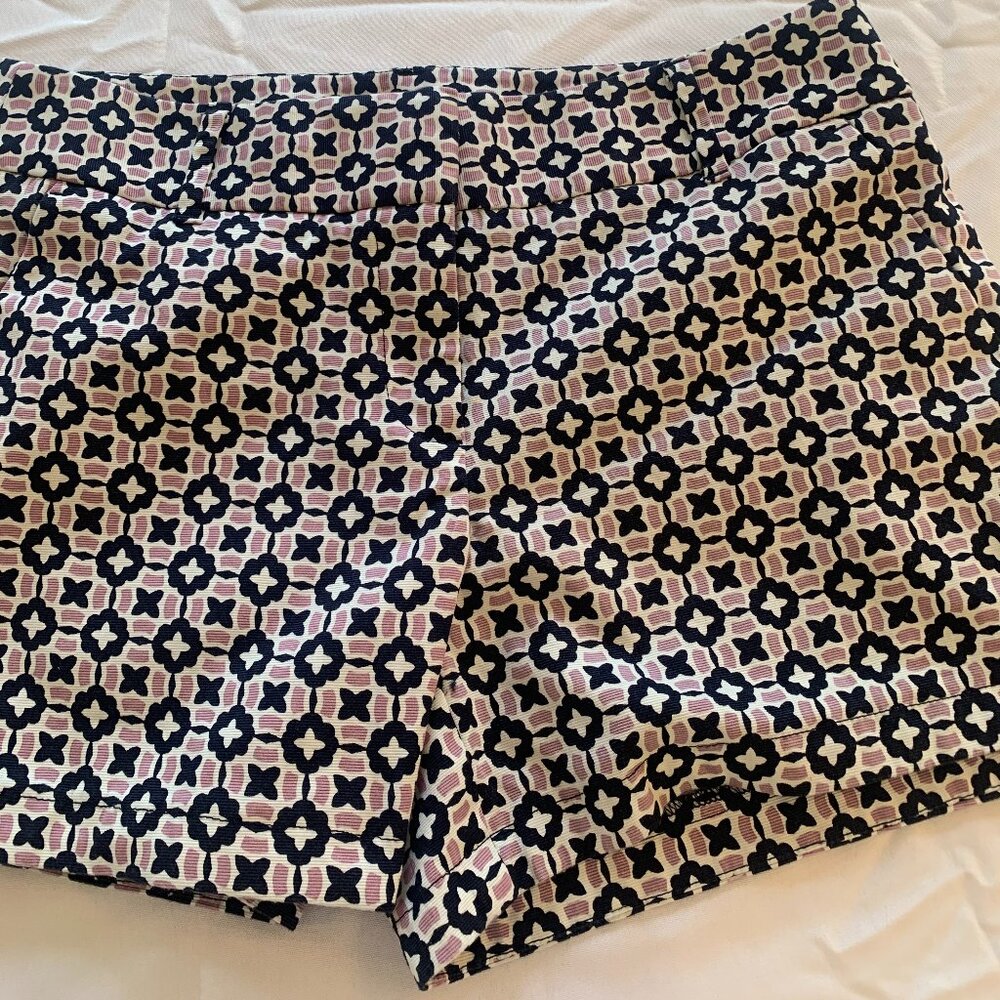 Ann Taylor Loft Patterned Shorts Size 2 Navy and Lavender with pockets